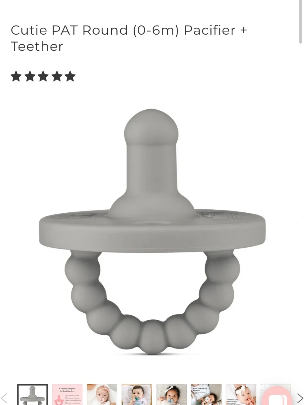 Ryan & Rose Cutie Pat Round Silicone Pacifier - Assorted Colors